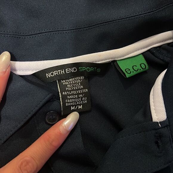 NWOT Mens Navy Blue Dry Fit Polo Shirt - Golf Shirt - Navy - Size Medium - Picture 3 of 3